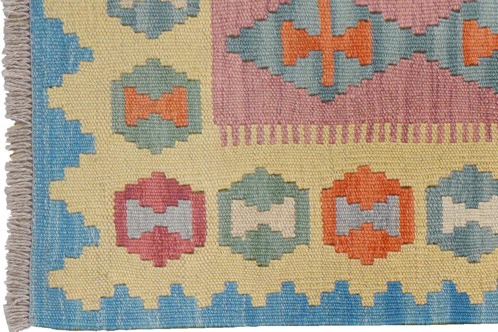 Kelim Gashgai — Handmade, 64x239 cm, Pink, 100% Virgin Wool | View 3