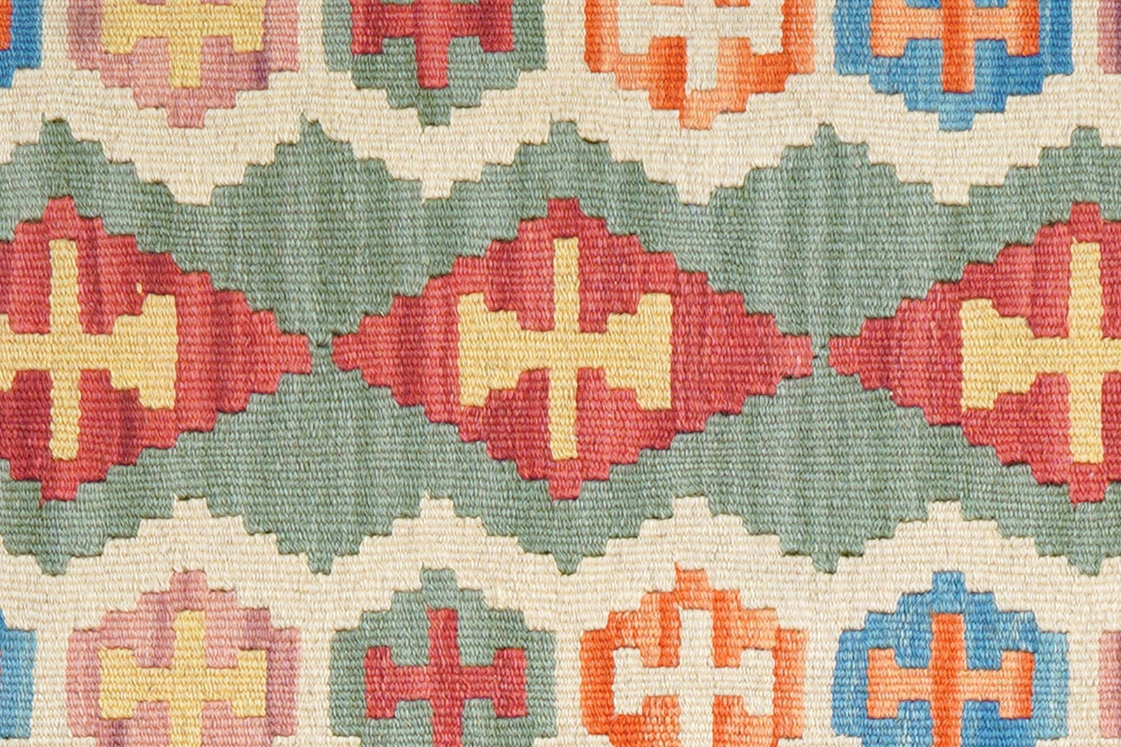 Kelim Gashgai — Handgefertigt, 249x61 cm, Beige, 100% Virgin Wool | View 6