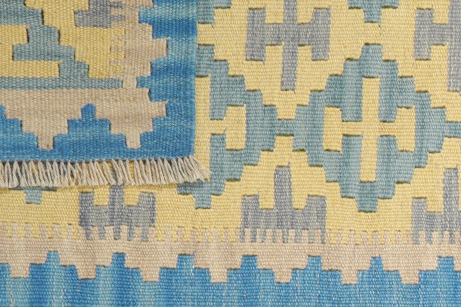Kelim Gashgai — Handmade, 62x247 cm, Beige, 100% Virgin Wool | View 6