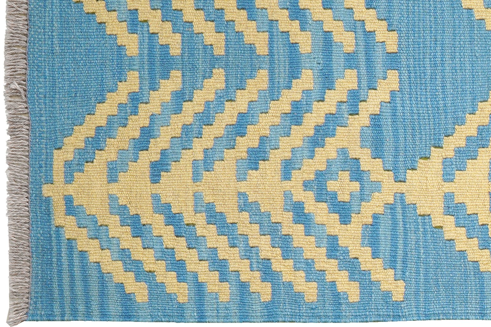 Kelim Gashgai — Handmade, 63x206 cm, Blue, 100% Virgin Wool | View 3