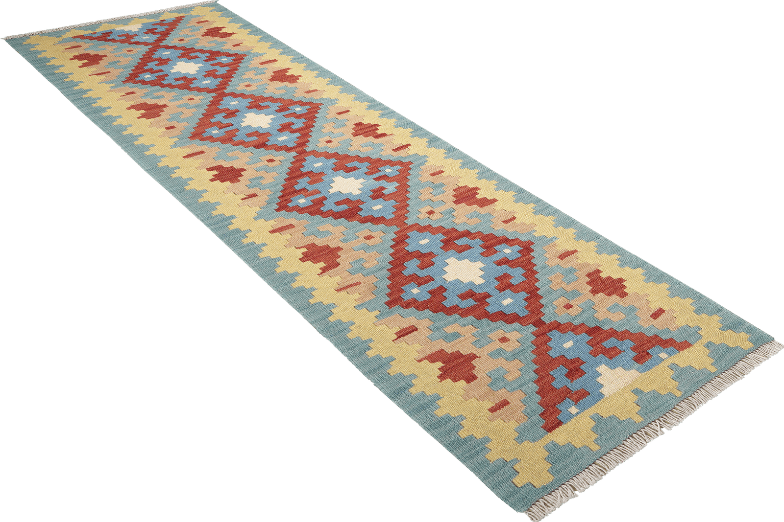 Kelim Gashgai — Handmade, 55x193 cm, Red, 100% Virgin Wool | View 4