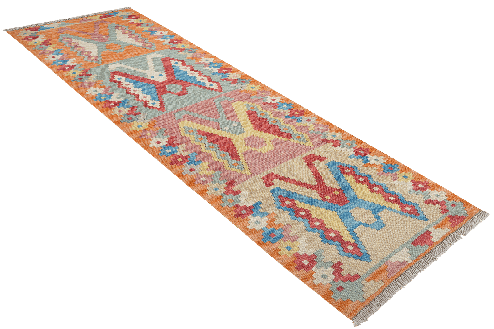 Kelim Gashgai — Handmade, 60x197 cm, Multicolor, 100% Virgin Wool | View 4