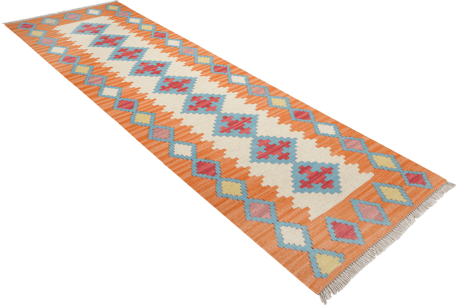 Kelim Gashgai — Handmade, 61x205 cm, Beige, 100% Virgin Wool | View 4