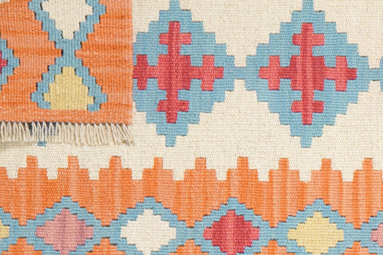 Kelim Gashgai — Handmade, 61x205 cm, Beige, 100% Virgin Wool | View 6