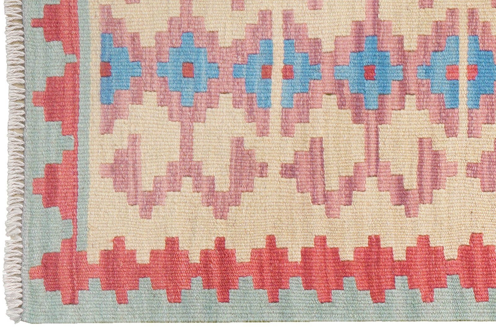 Kelim Gashgai — Handmade, 58x202 cm, Beige, 100% Virgin Wool | View 3