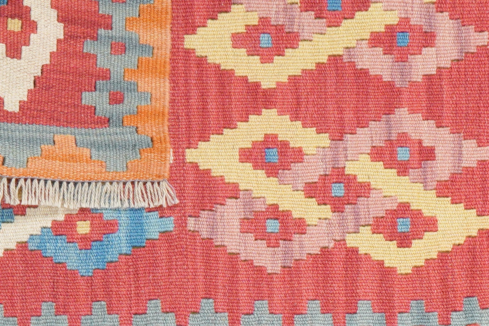 Kelim Gashgai — Handgefertigt, 186x62 cm, Blau, 100% Virgin Wool | View 7