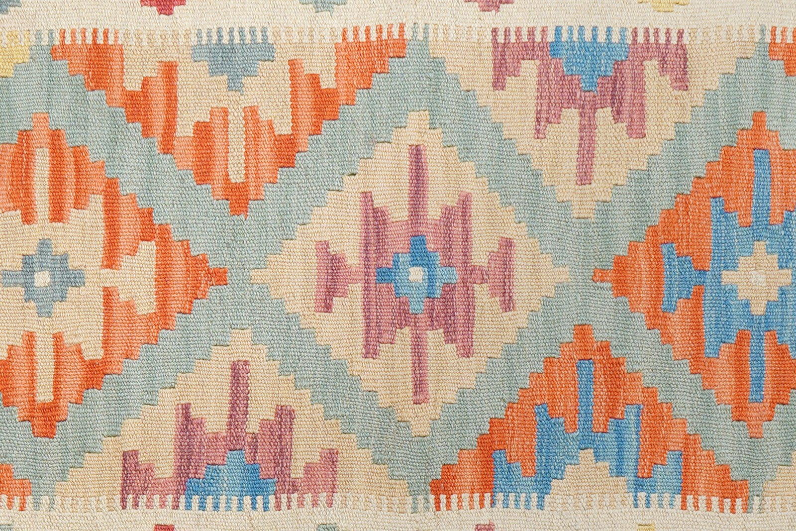 Kelim Gashgai — Handmade, 83x200 cm, Green, 100% Virgin Wool | View 5