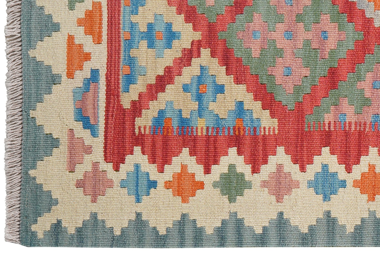 Kelim Gashgai — Handmade, 80x200 cm, Red, 100% Virgin Wool | View 3