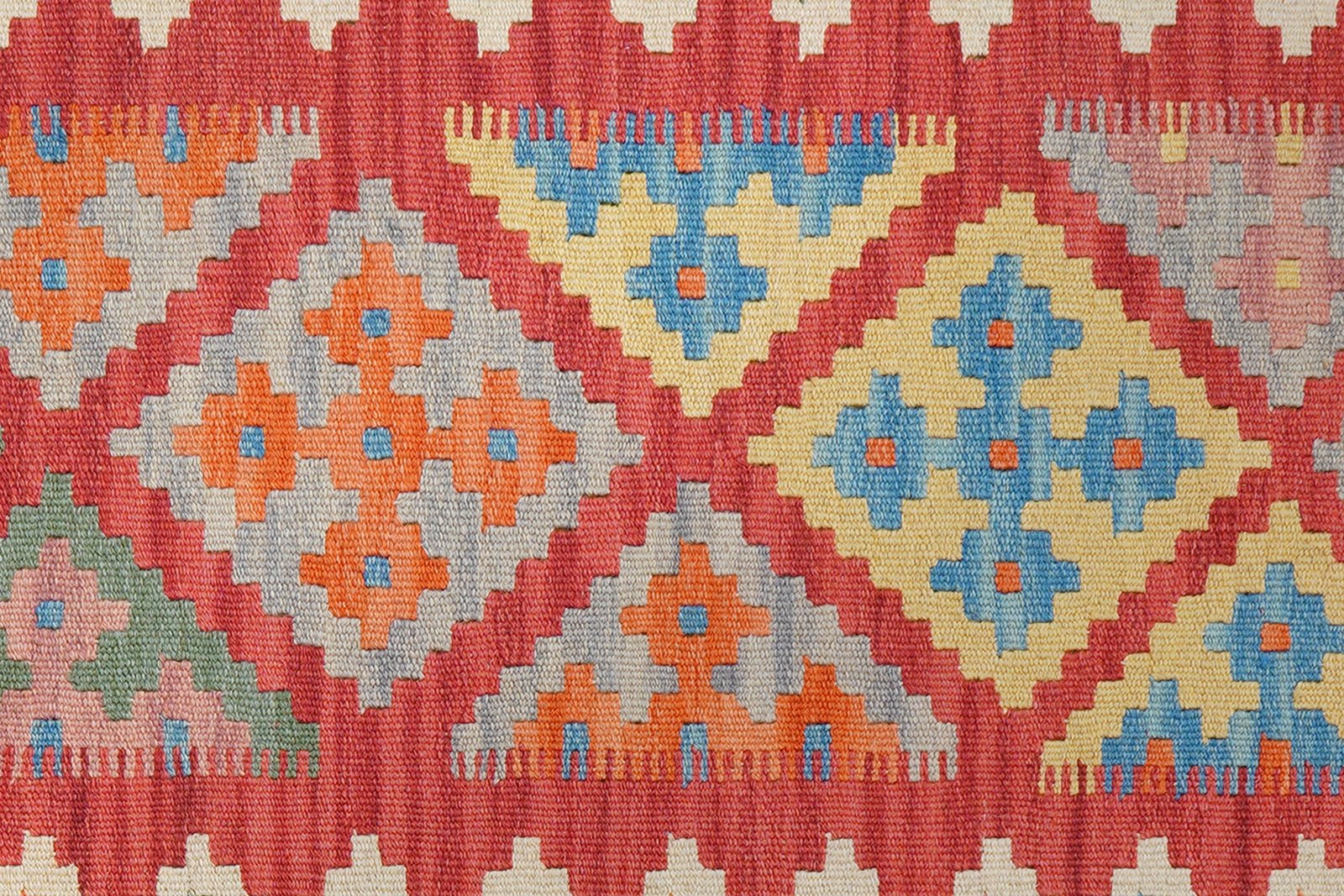 Kelim Gashgai — Handmade, 80x200 cm, Red, 100% Virgin Wool | View 5