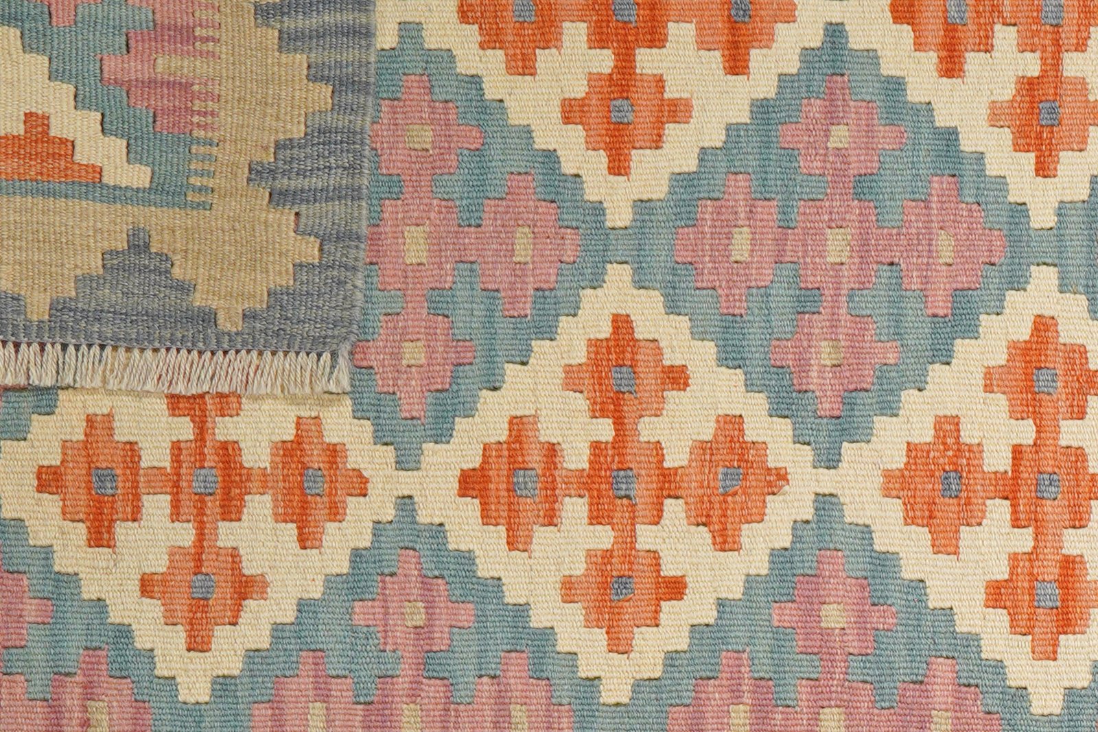 Kelim Gashgai — Handmade, 85x239 cm, Beige, 100% Virgin Wool | View 6
