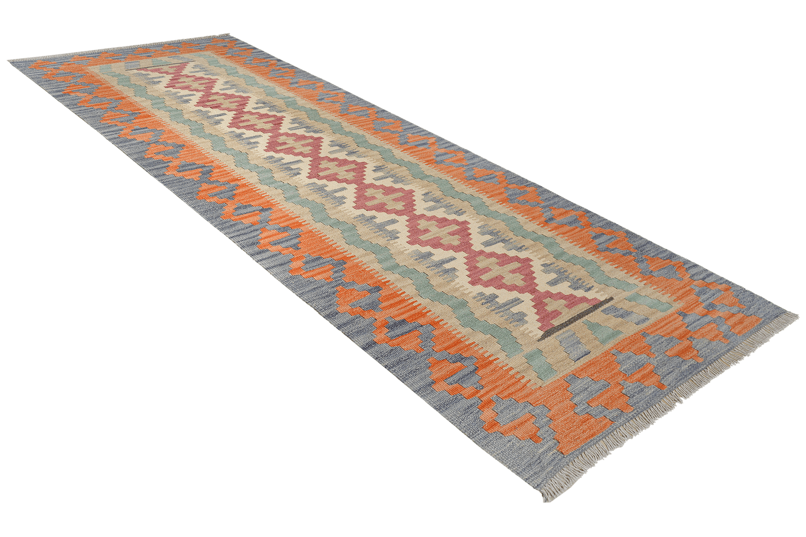 Kelim Gashgai — Handmade, 87x243 cm, Beige, 100% Virgin Wool | View 4