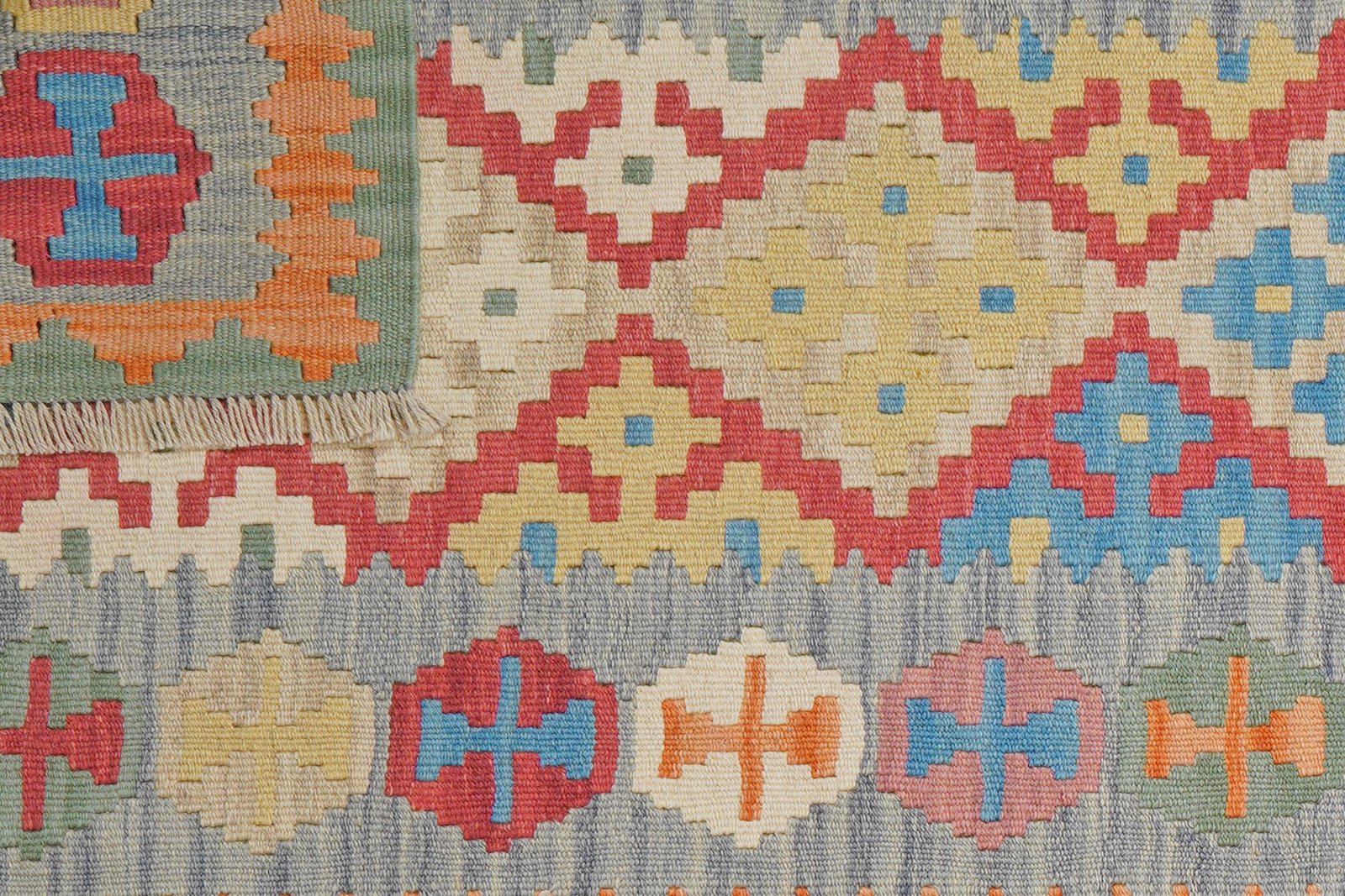 Kelim Gashgai — Handmade, 86x242 cm, Red, 100% Virgin Wool | View 6