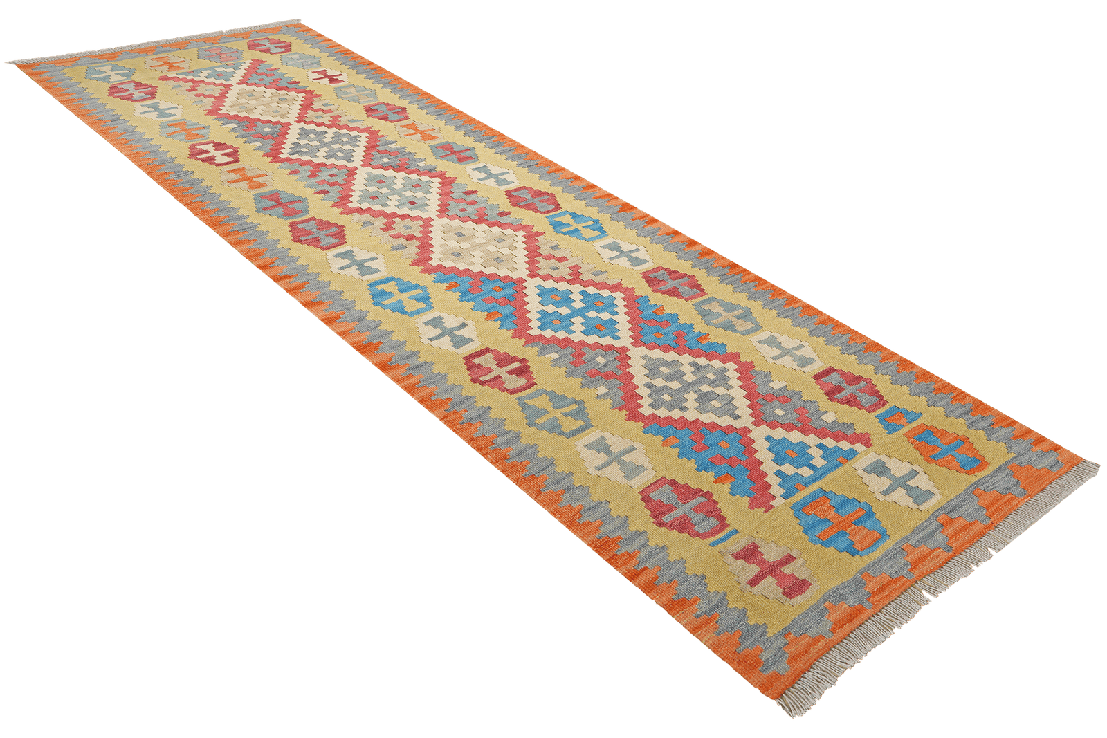 Kelim Gashgai — Handmade, 84x239 cm, Red, 100% Virgin Wool | View 4