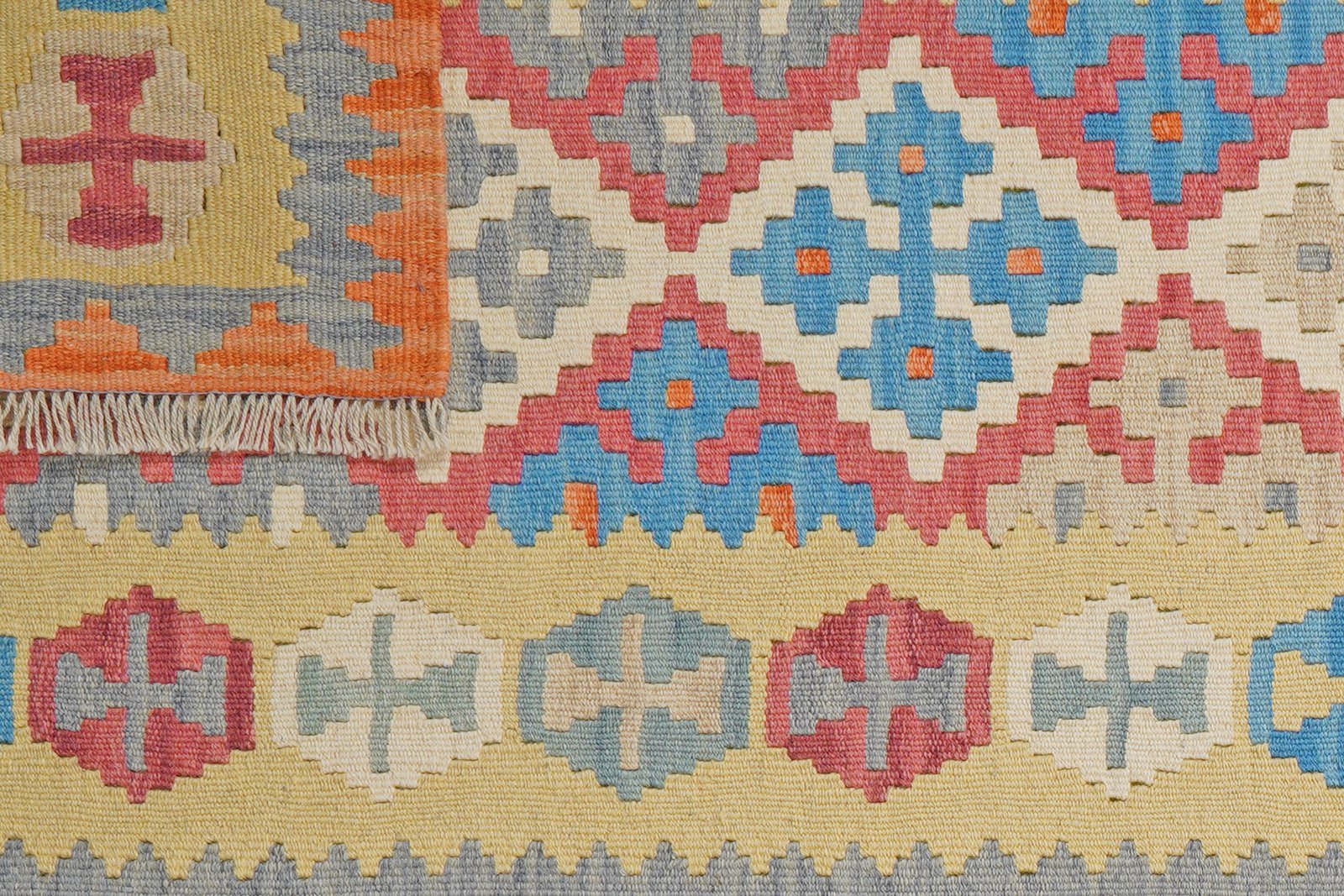 Kelim Gashgai — Handmade, 84x239 cm, Red, 100% Virgin Wool | View 6