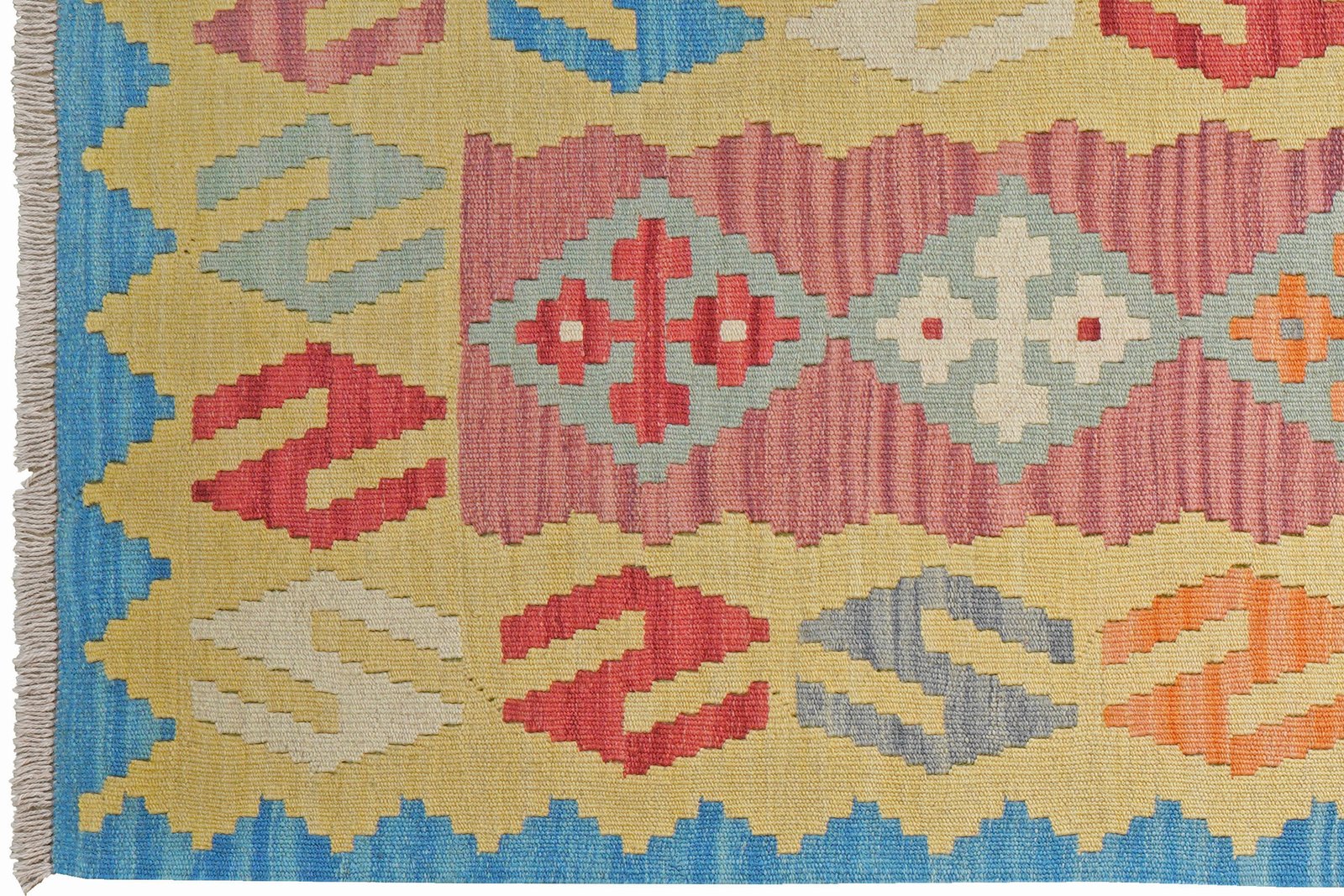 Kelim Gashgai — Handmade, 81x294 cm, Pink, 100% Virgin Wool | View 3