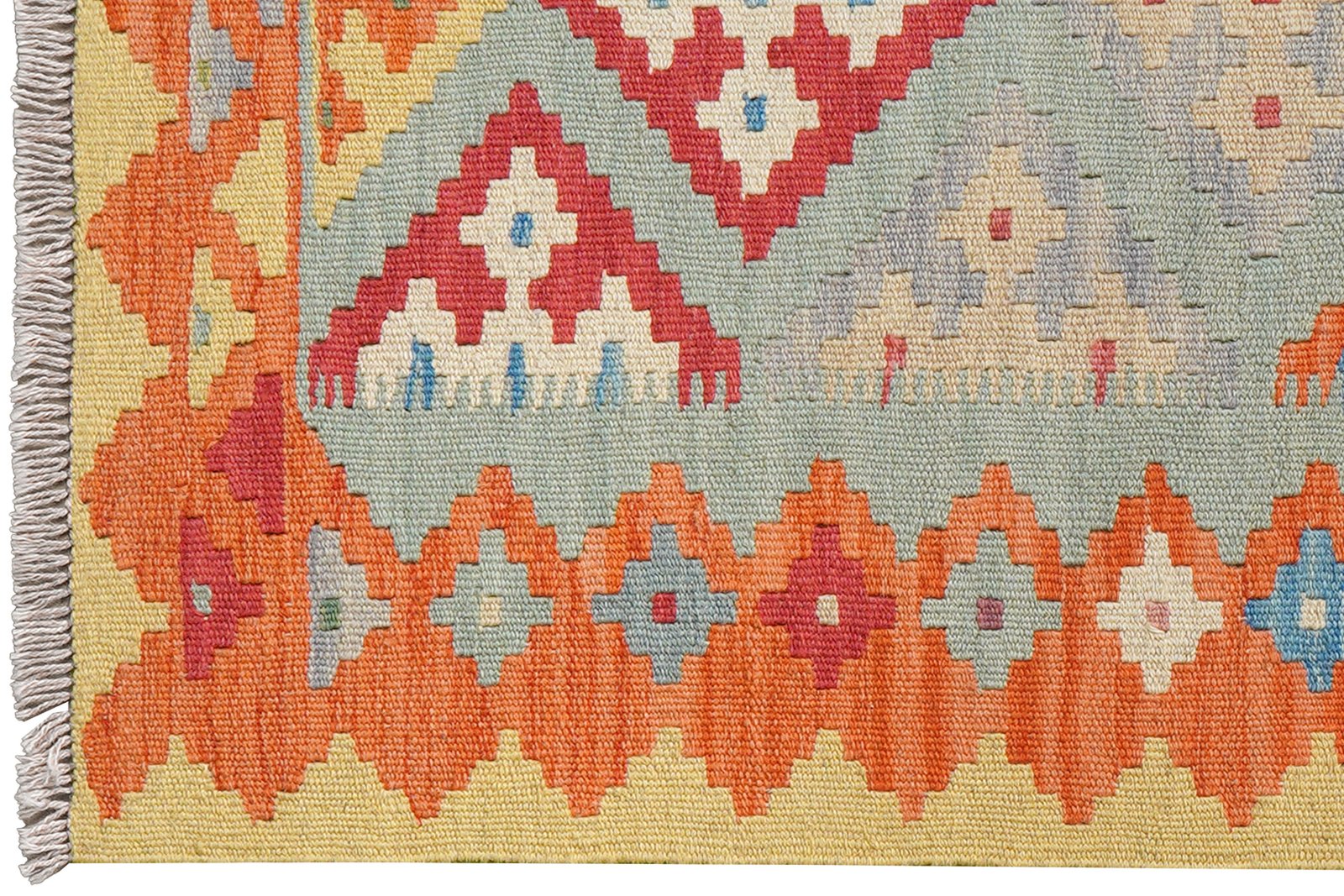 Kelim Gashgai — Handmade, 85x129 cm, Blue, 100% Virgin Wool | View 3
