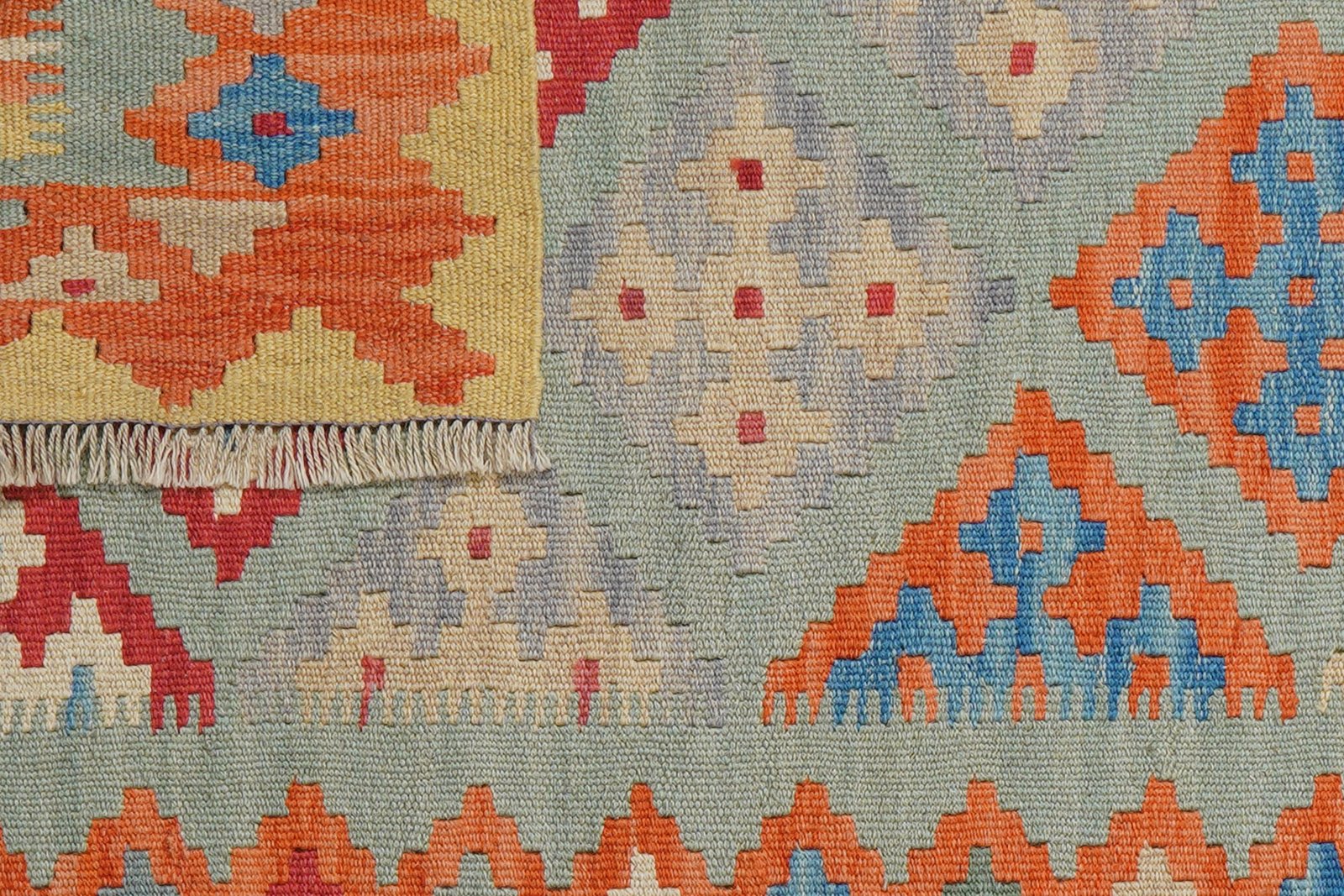 Kelim Gashgai — Handmade, 85x129 cm, Blue, 100% Virgin Wool | View 6