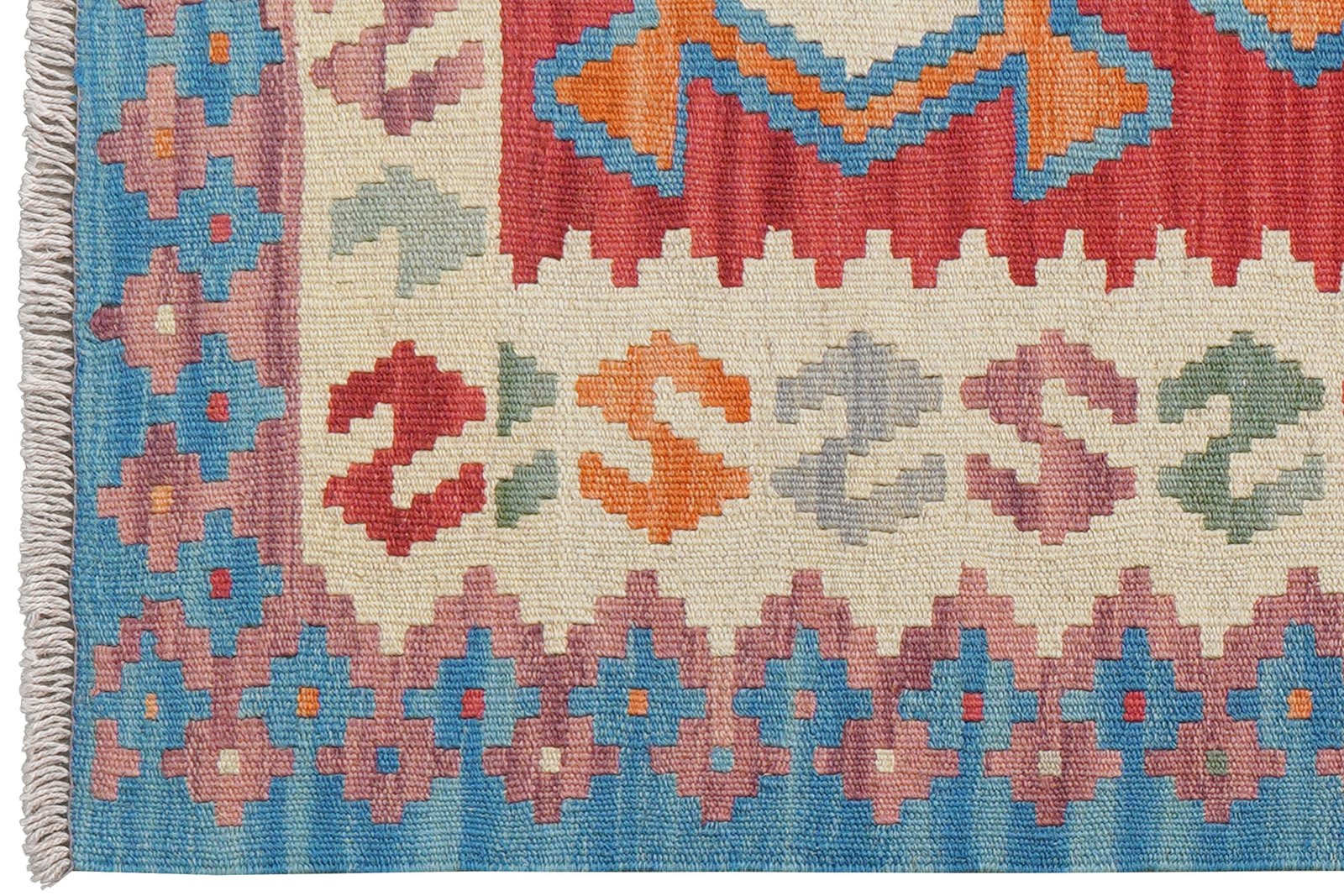 Kelim Gashgai — Handmade, 82x119 cm, Red, 100% Virgin Wool | View 3