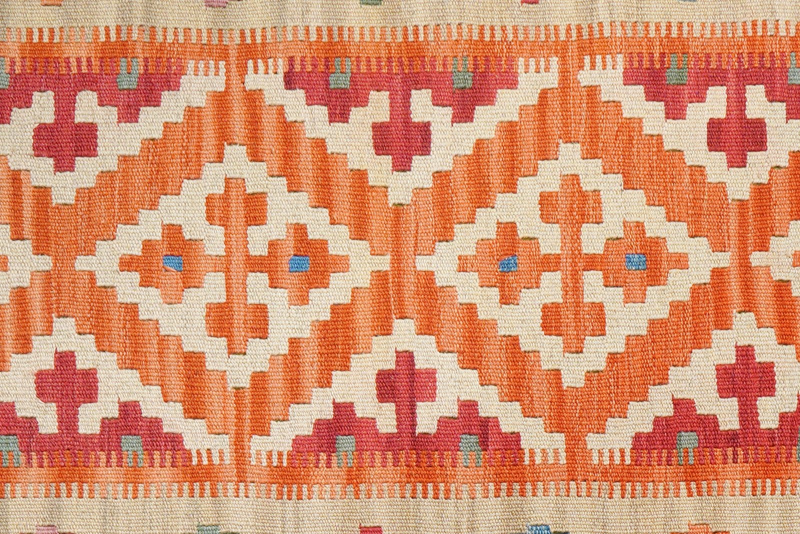 Kelim Gashgai — Handmade, 85x140 cm, Orange, 100% Virgin Wool | View 5