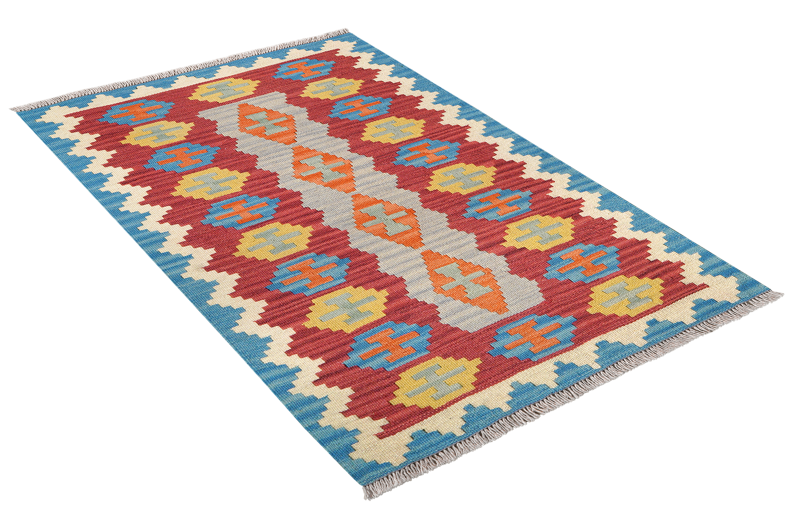 Kelim Gashgai — Handmade, 82x122 cm, Grey, 100% Virgin Wool | View 4
