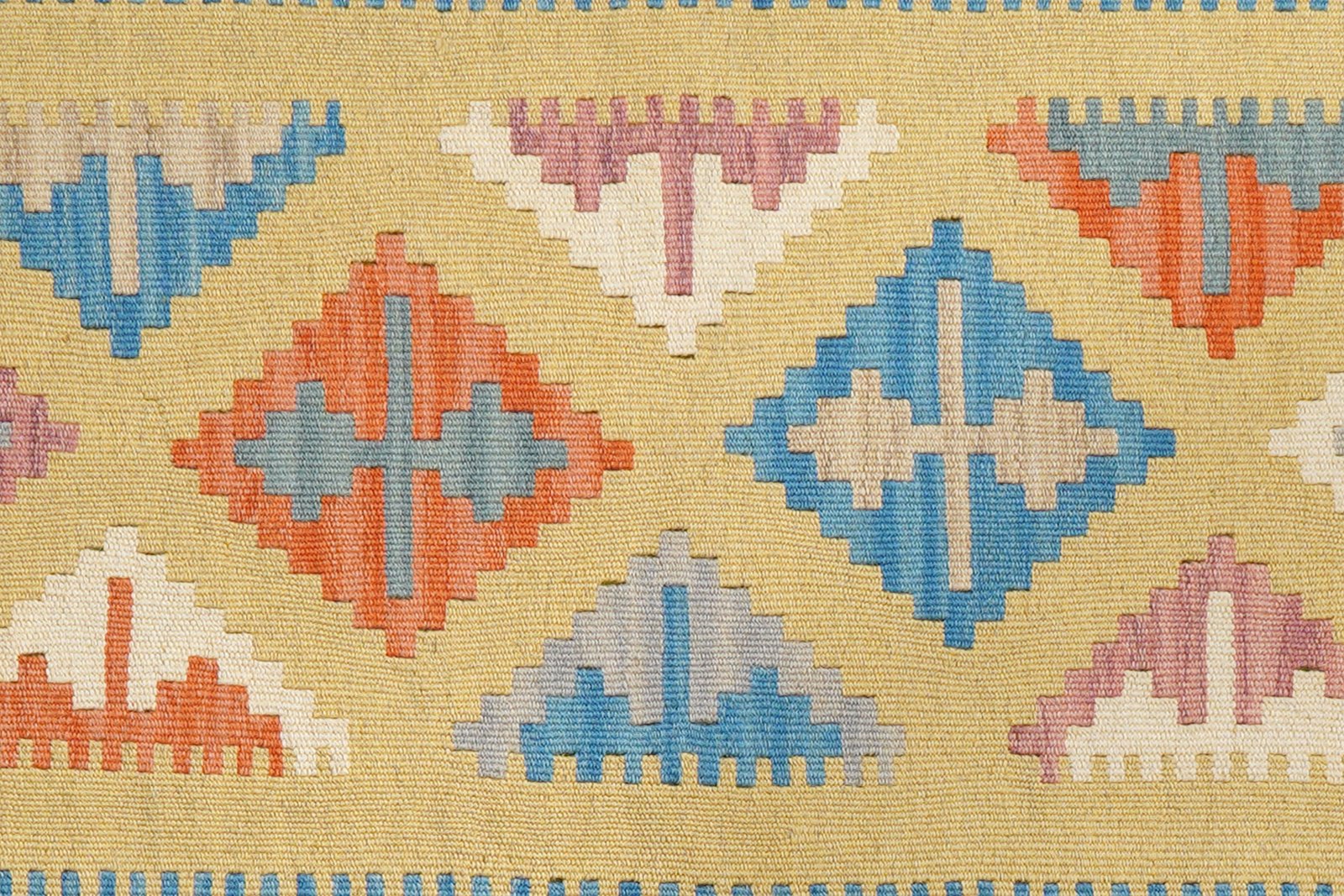 Kelim Gashgai — Handmade, 83x117 cm, Yellow, 100% Virgin Wool | View 5