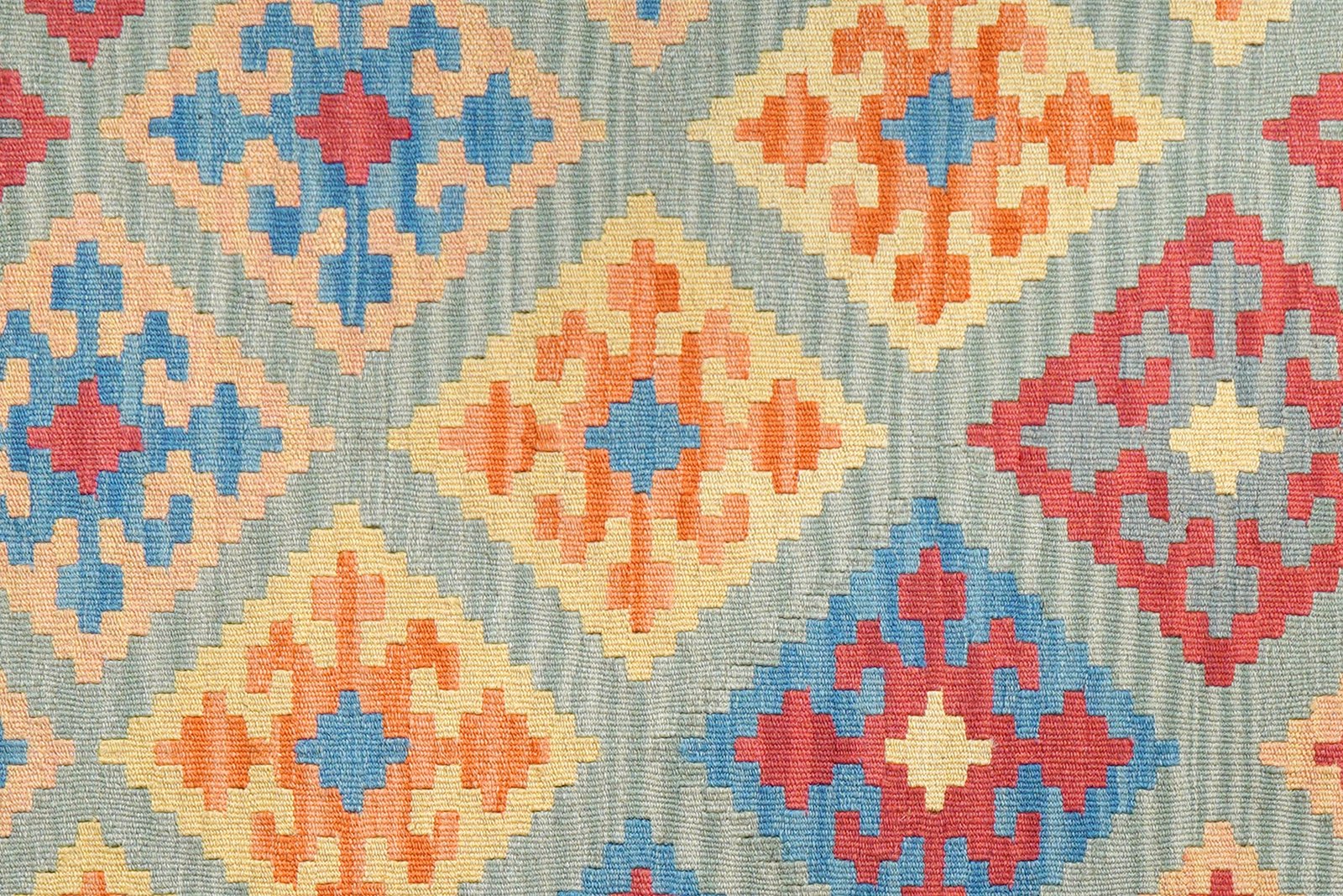 Kelim Gashgai — Handmade, 106x147 cm, Green, 100% Virgin Wool | View 5