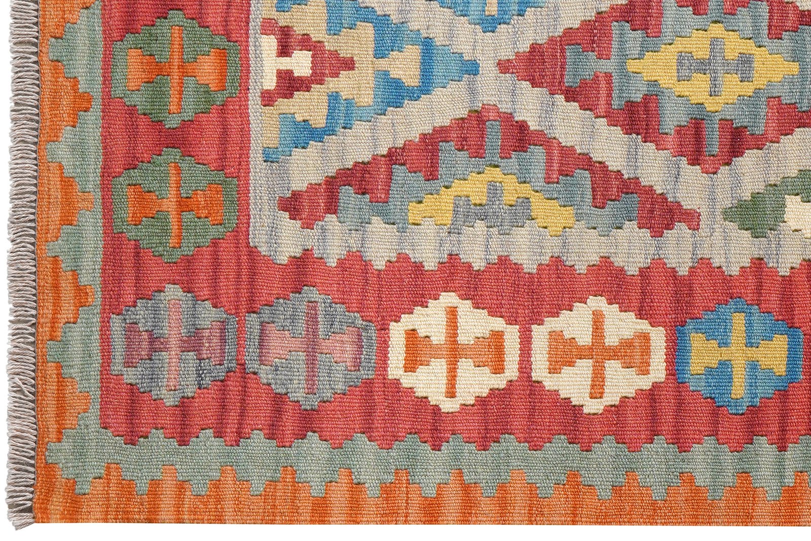 Kelim Gashgai — Handmade, 103x150 cm, Grey, 100% Virgin Wool | View 3