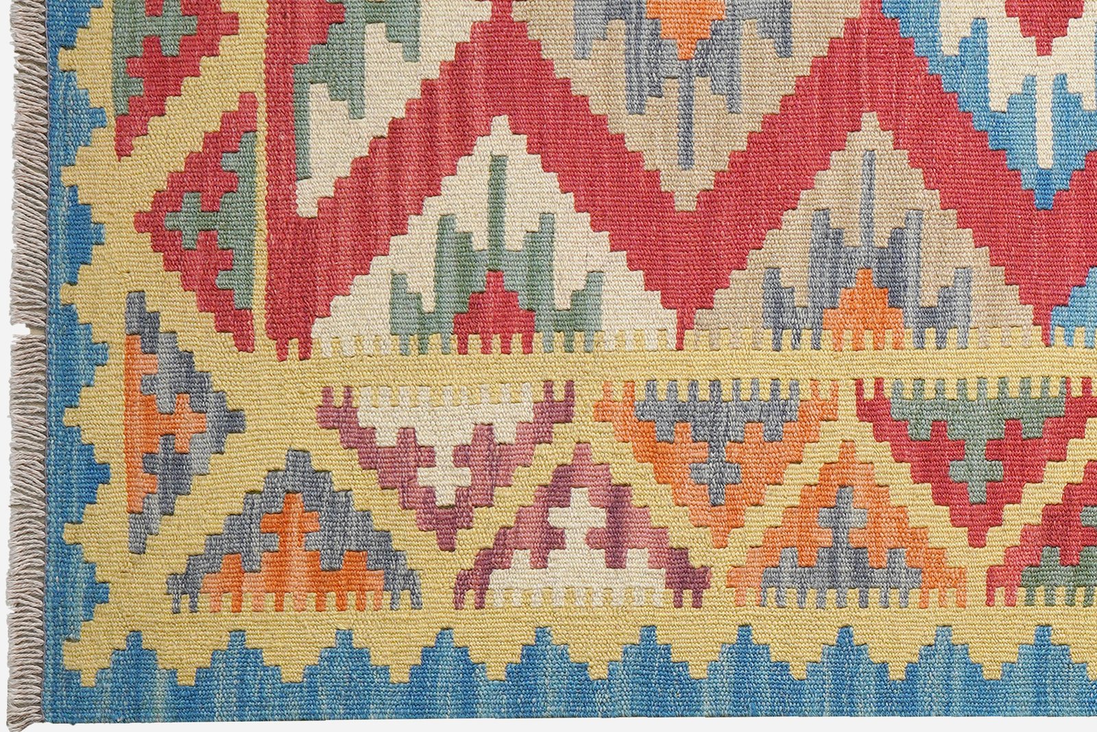 Kelim Gashgai — Handmade, 103x148 cm, Red, 100% Virgin Wool | View 3