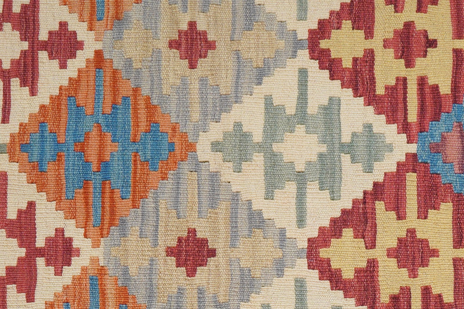 Kelim Gashgai — Handmade, 105x142 cm, Grey, 100% Virgin Wool | View 5