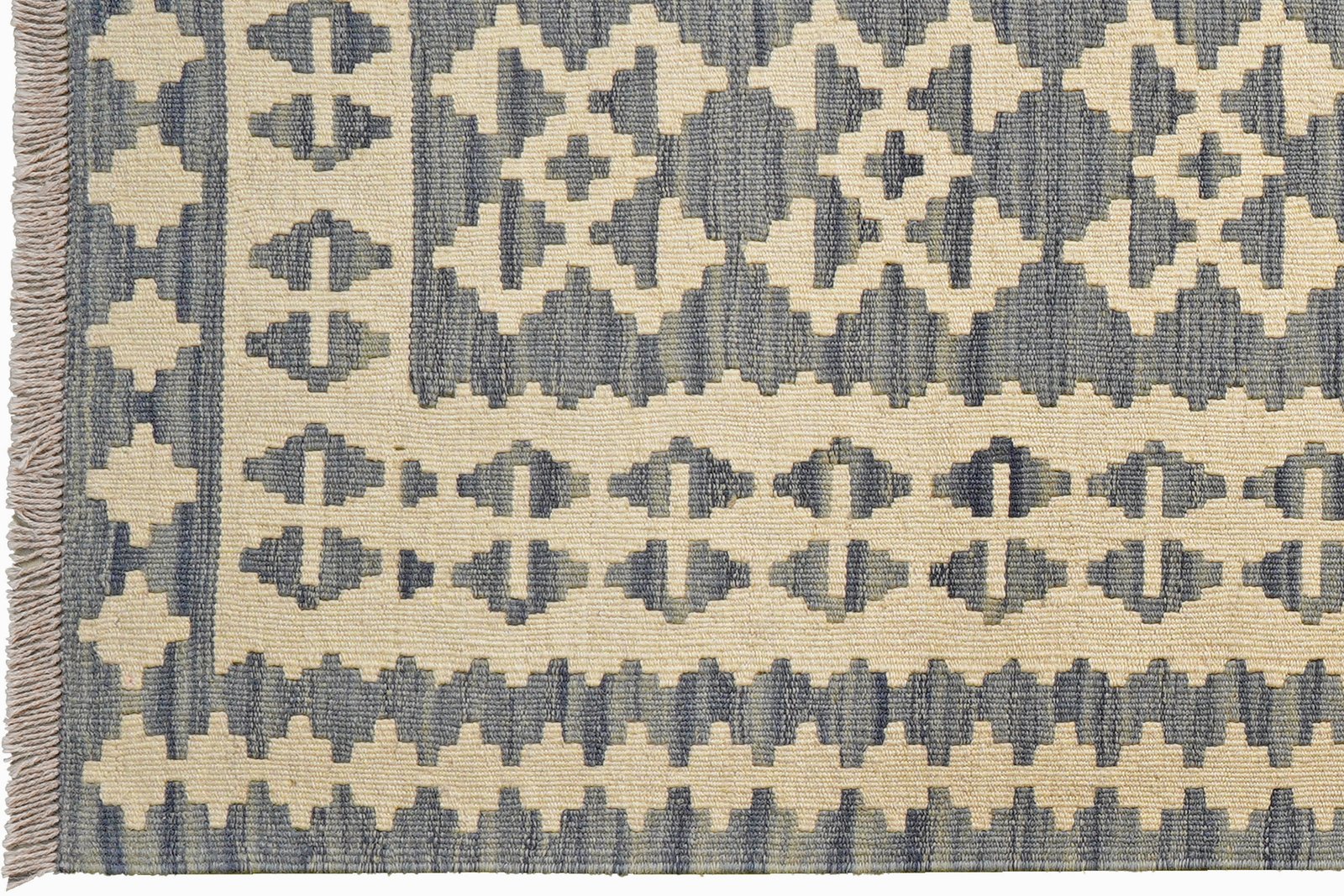 Kelim Gashgai — Handmade, 103x151 cm, Grey, 100% Virgin Wool | View 3