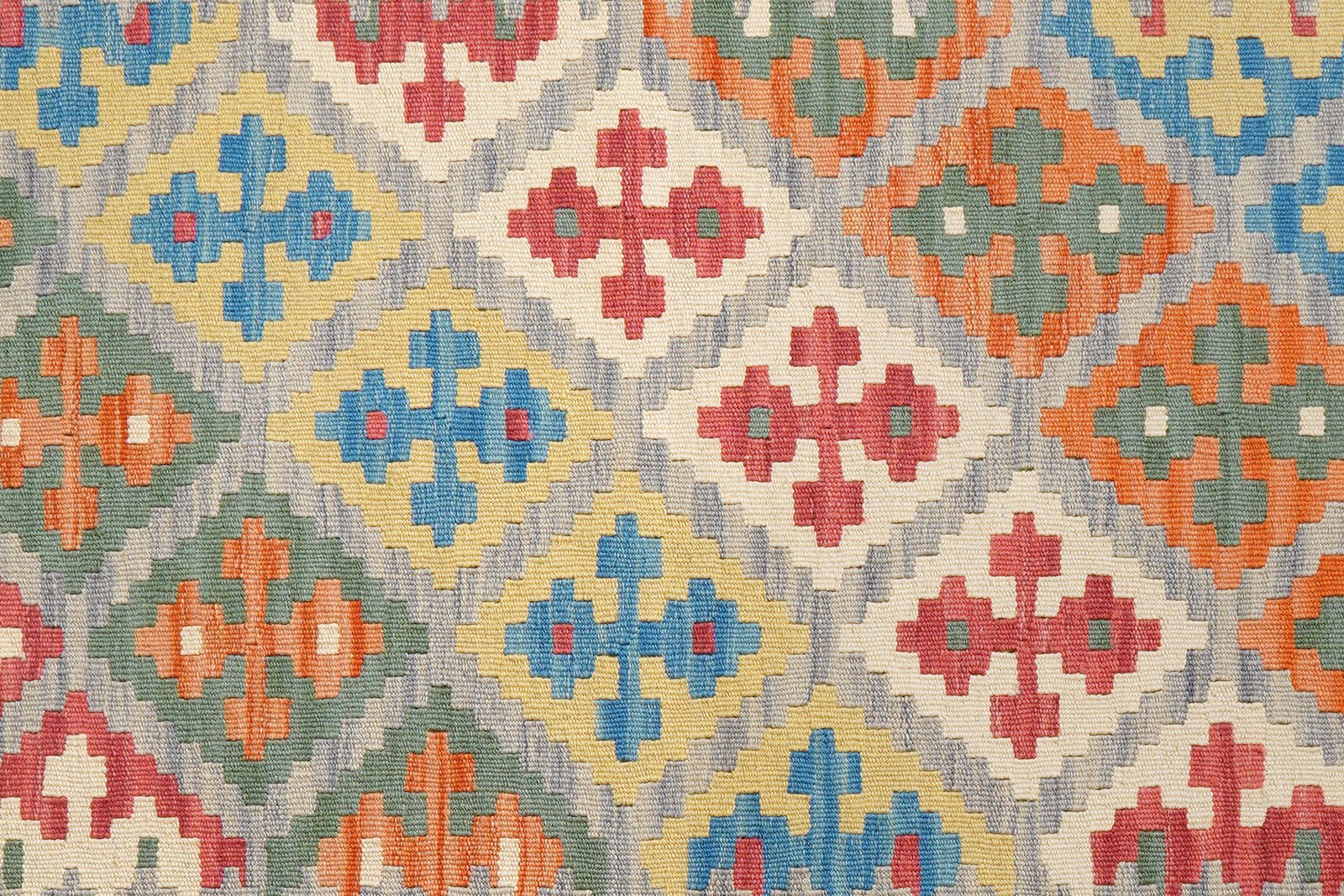 Kelim Gashgai — Handmade, 125x176 cm, Grey, 100% Virgin Wool | View 5