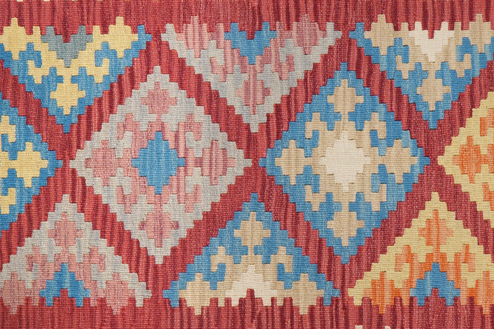 Kelim Gashgai — Handmade, 127x177 cm, Red, 100% Virgin Wool | View 5
