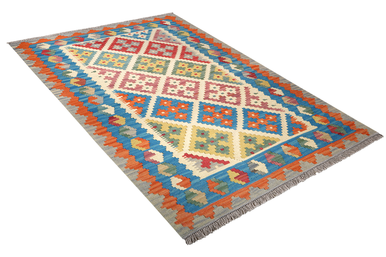 Kelim Gashgai — Handmade, 126x179 cm, Beige, 100% Virgin Wool | View 4
