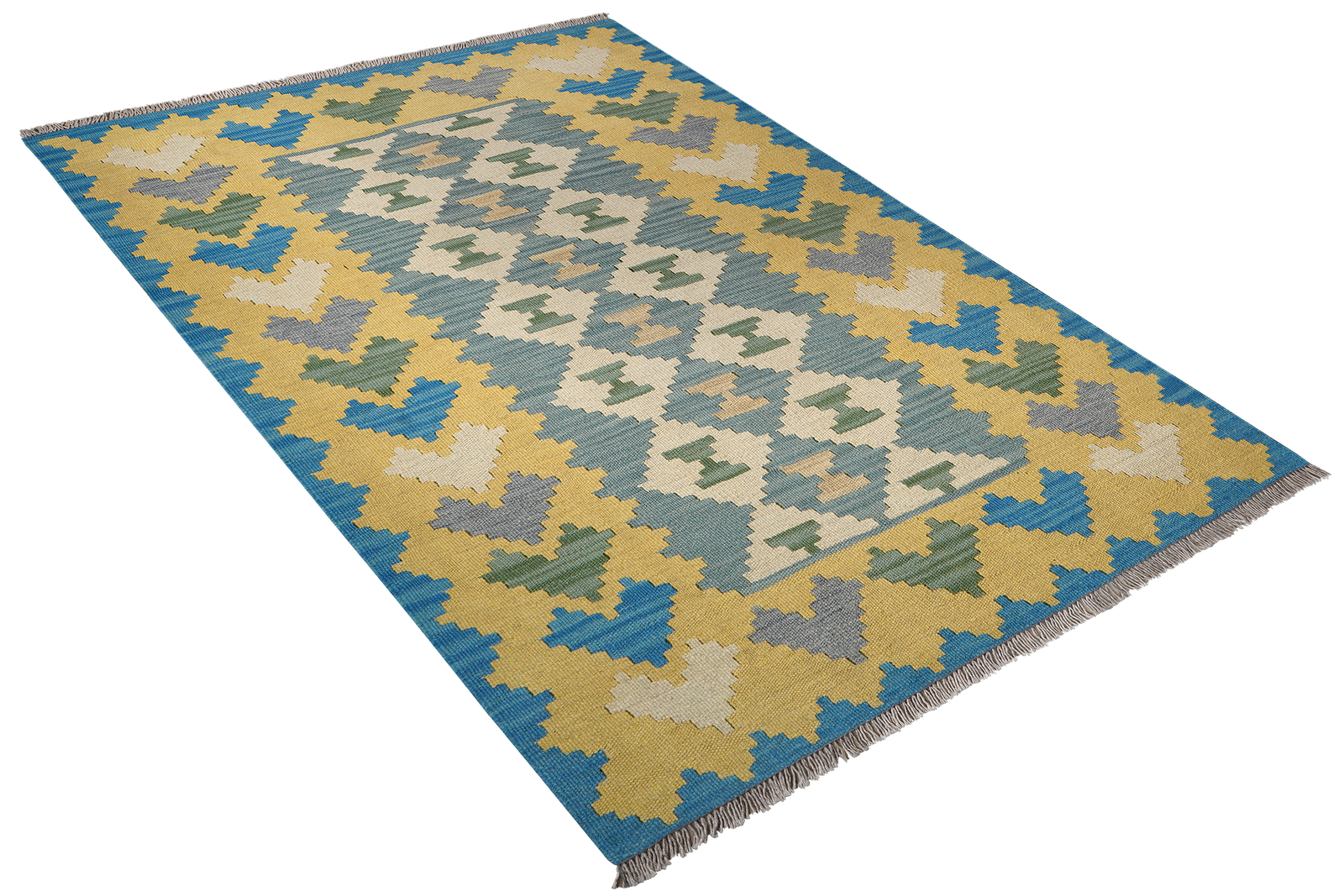 Kelim Gashgai — Handgefertigt, 167x122 cm, Gelb, 100% Virgin Wool | View 5