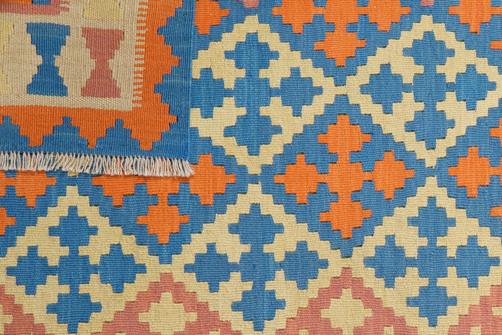 Kelim Gashgai — Handmade, 121x181 cm, Blue, 100% Virgin Wool | View 6