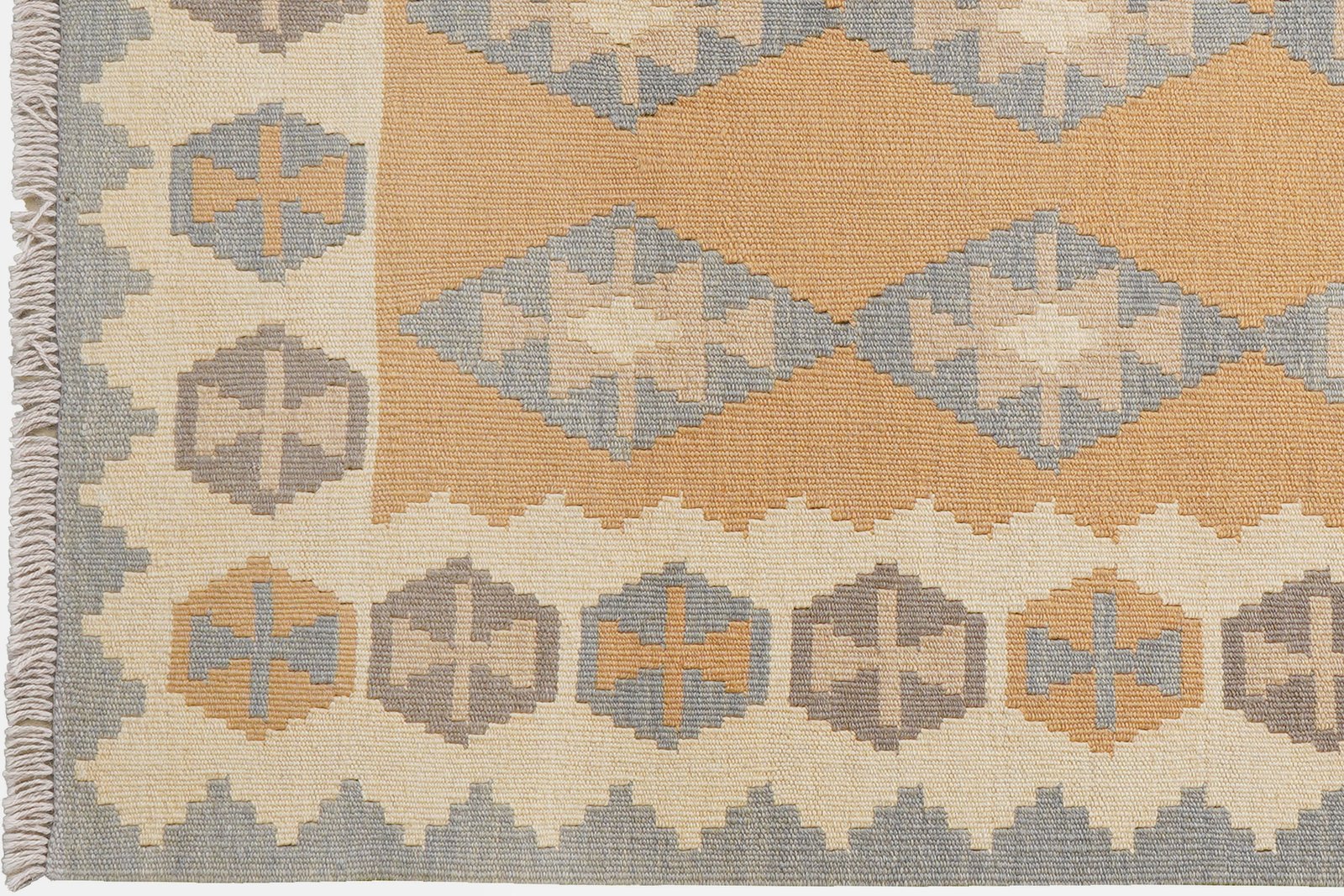 Kelim Gashgai — Handmade, 125x180 cm, Yellow, 100% Virgin Wool | View 3