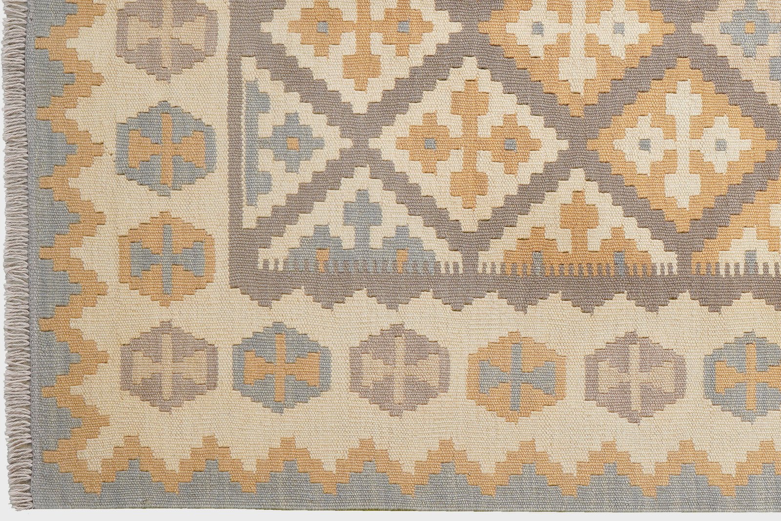 Kelim Gashgai — Handmade, 122x188 cm, Grey, 100% Virgin Wool | View 3