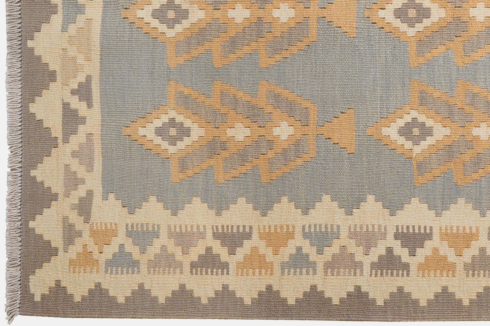 Kelim Gashgai — Handmade, 122x178 cm, Grey, 100% Virgin Wool | View 3