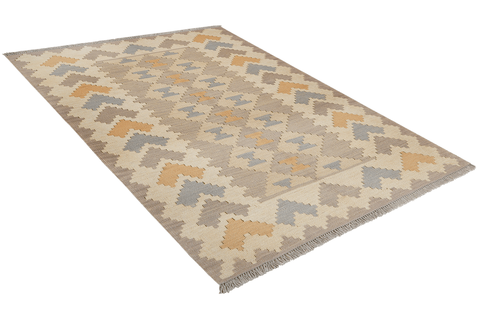 Kelim Gashgai — Handmade, 120x169 cm, Beige, 100% Virgin Wool | View 4
