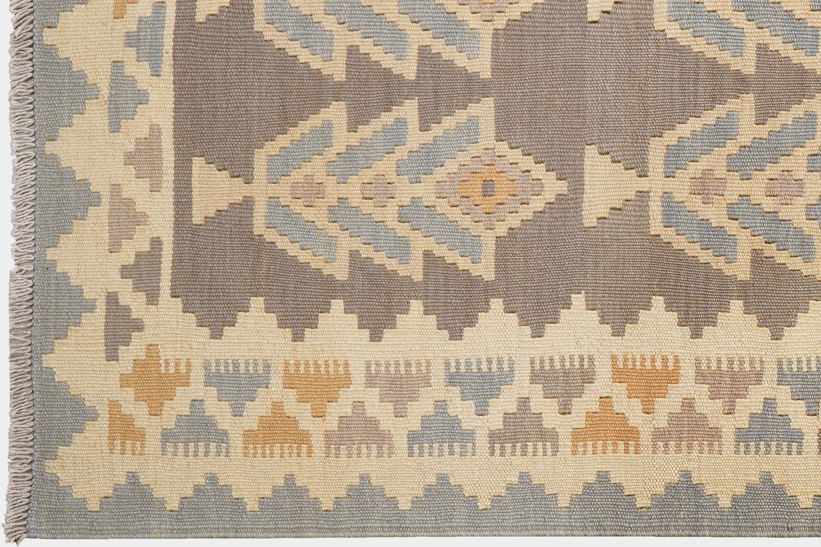 Kelim Gashgai — Handmade, 120x170 cm, Grey, 100% Virgin Wool | View 3
