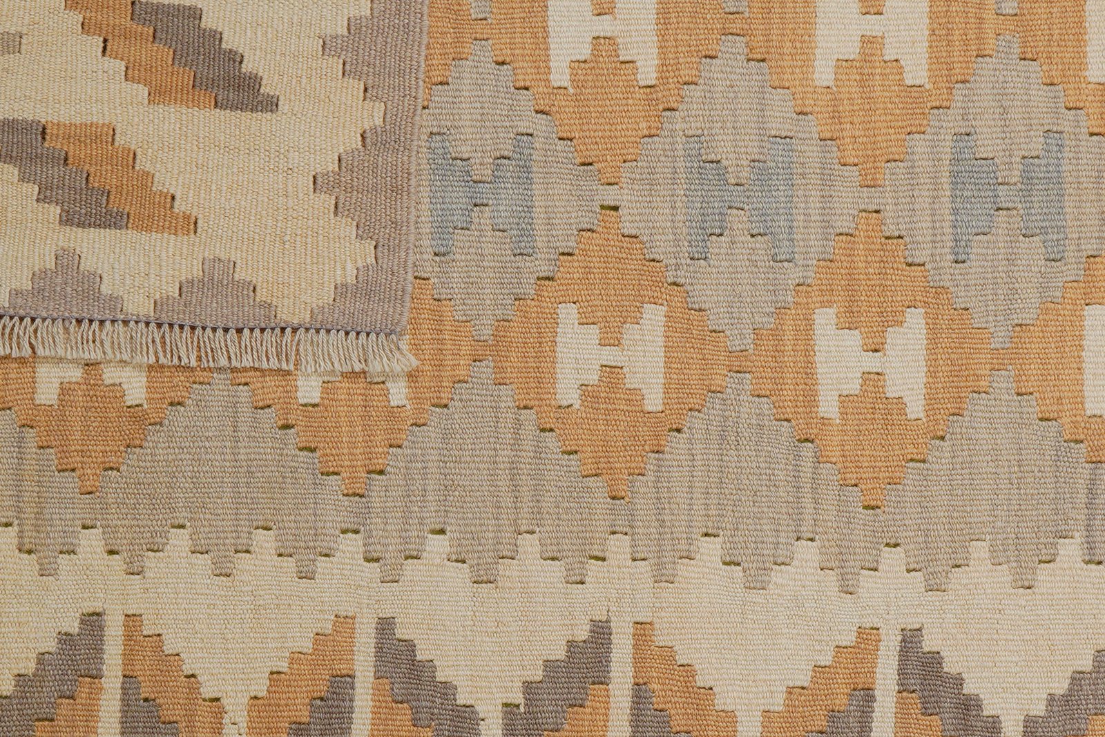 Kelim Gashgai — Handmade, 121x173 cm, Grey, 100% Virgin Wool | View 6