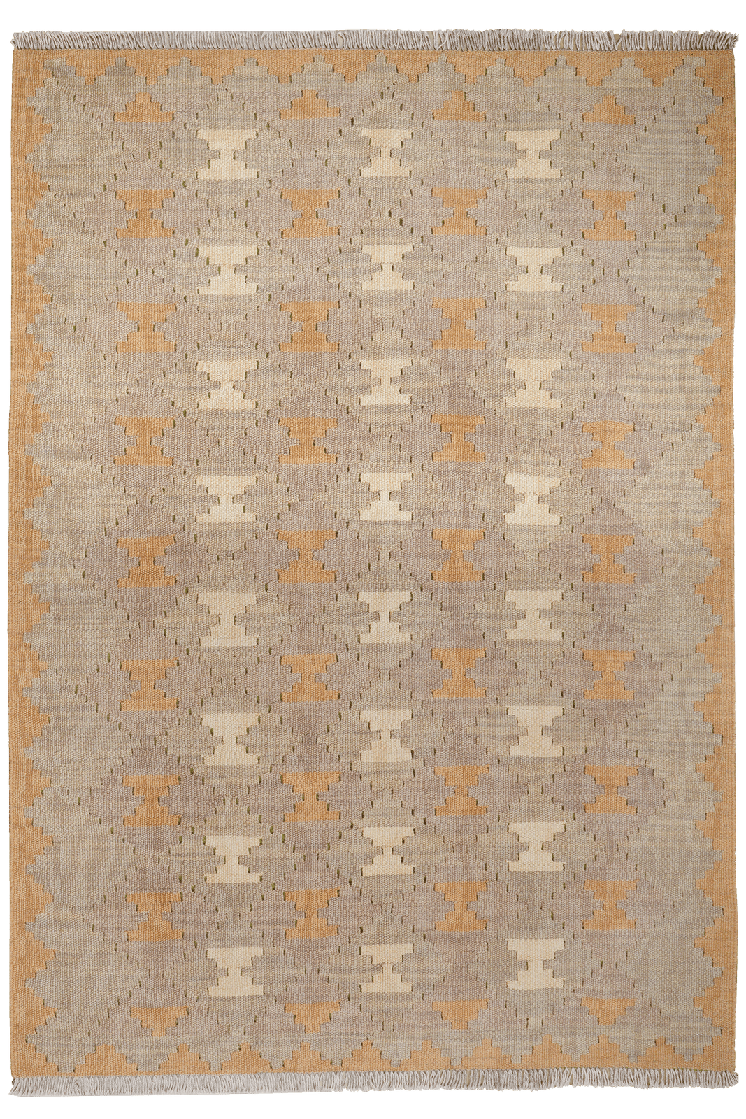 Kelim Gashgai — Handmade, 121x172 cm, Grey, 100% Virgin Wool | Main view