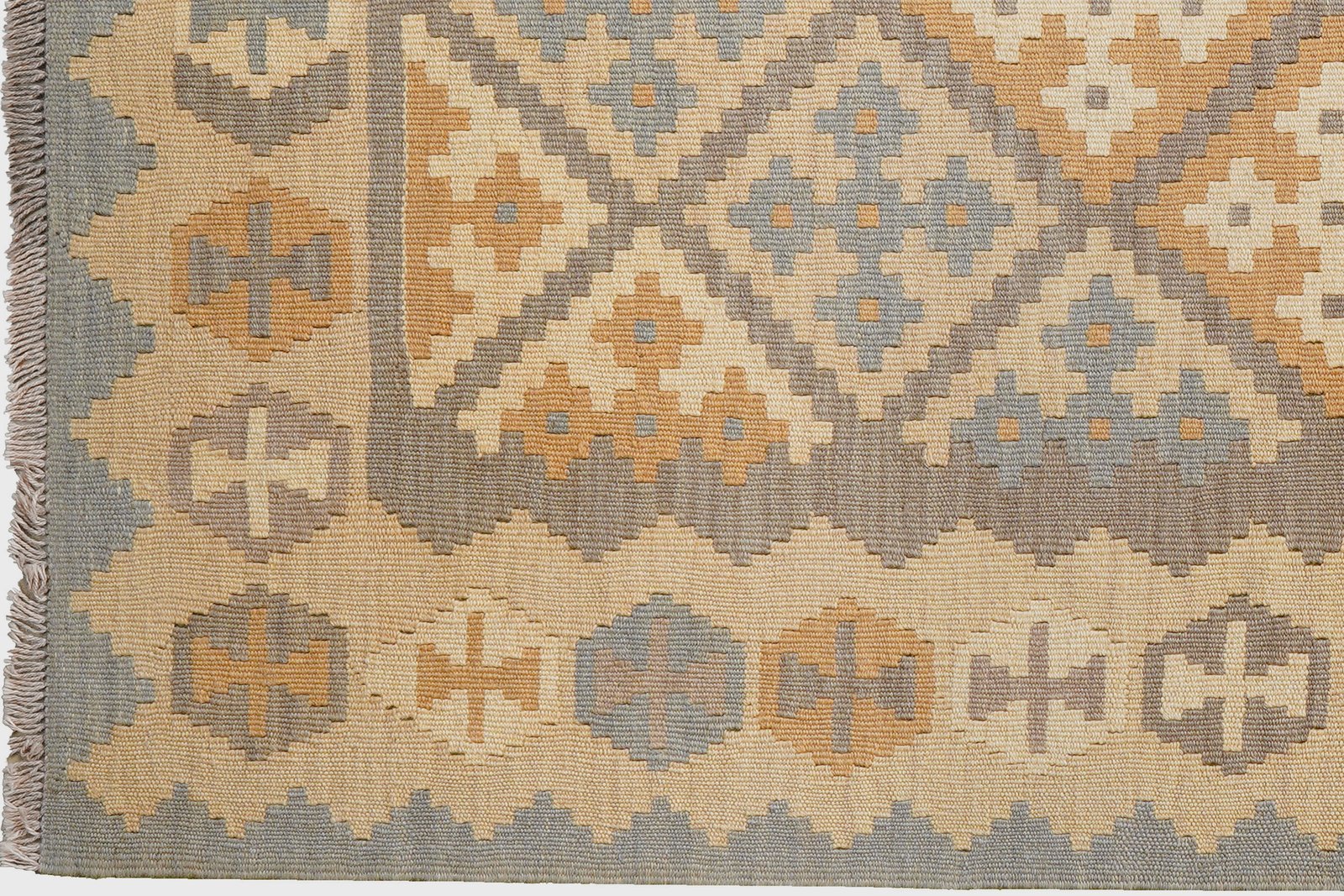 Kelim Gashgai — Handmade, 119x177 cm, Grey, 100% Virgin Wool | View 3
