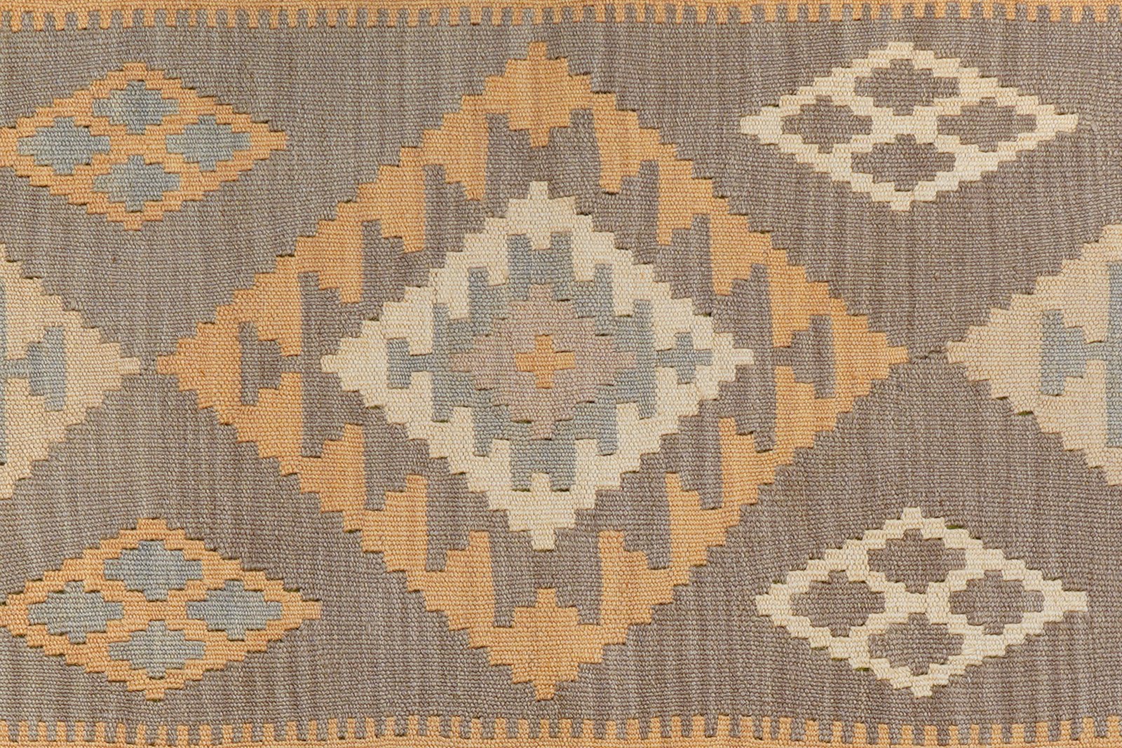 Kelim Gashgai — Handmade, 86x195 cm, Grey, 100% Virgin Wool | View 5