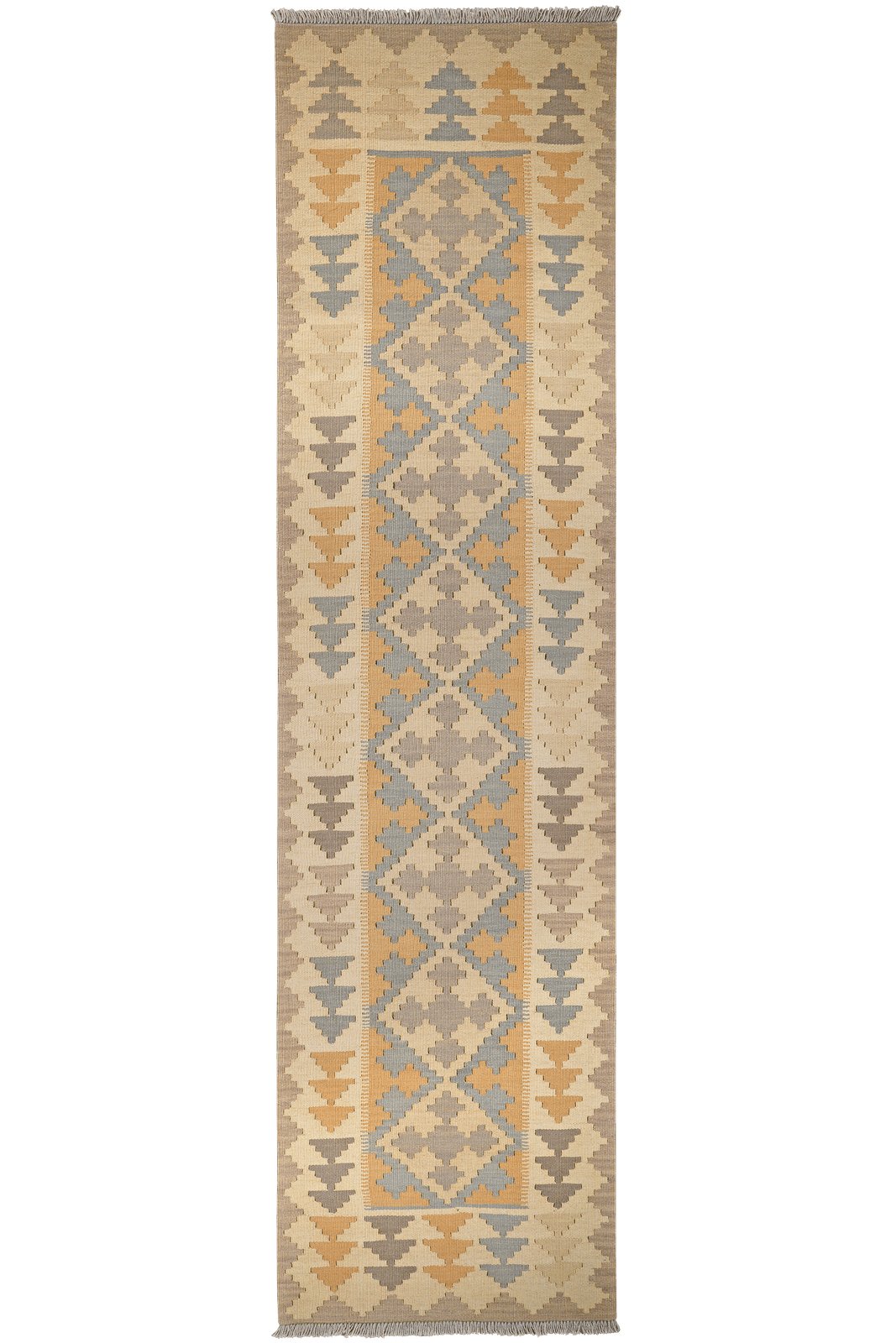 Kelim Gashgai — Handmade, 78x301 cm, Yellow, 100% Virgin Wool | Main view