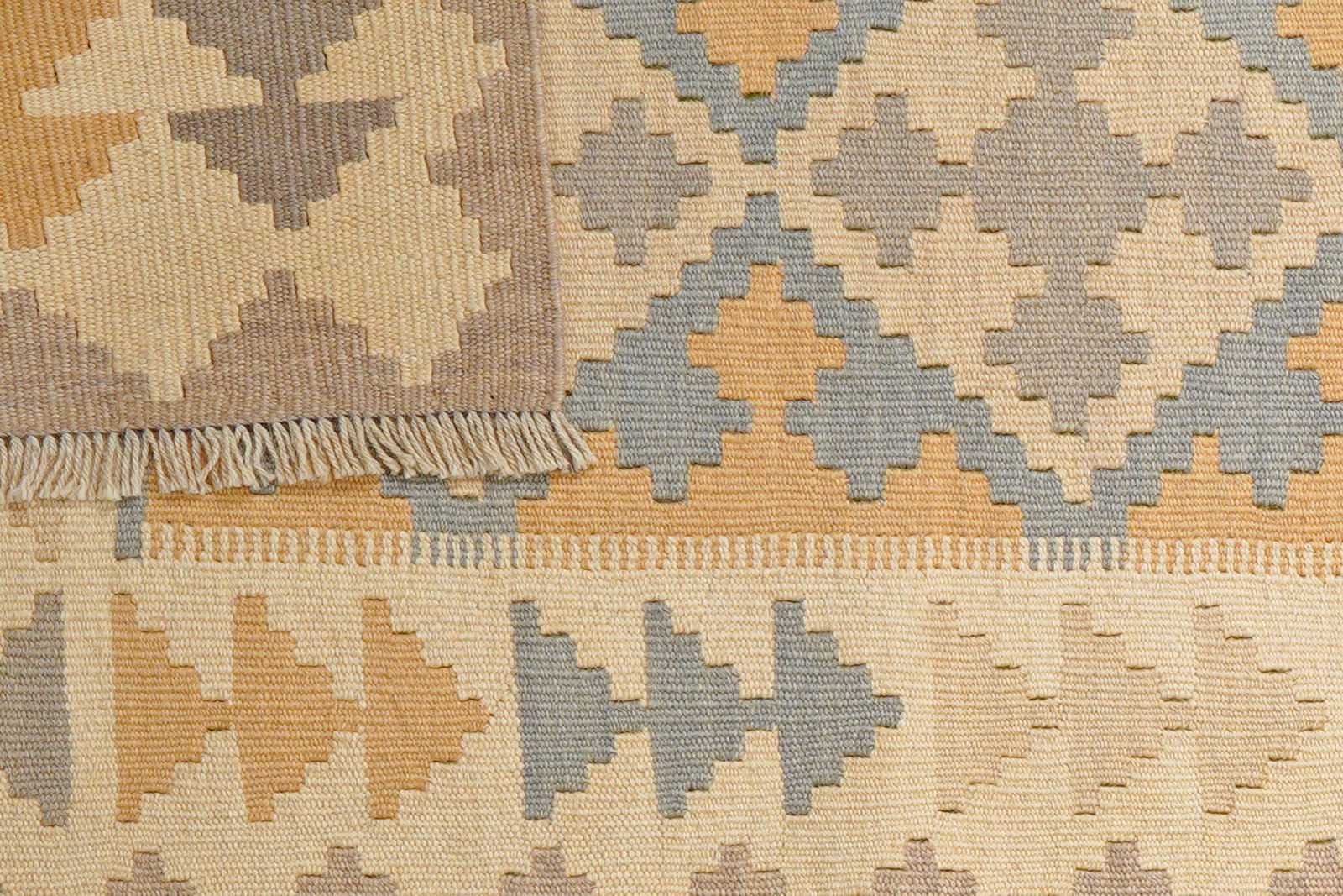 Kelim Gashgai — Handmade, 78x301 cm, Yellow, 100% Virgin Wool | View 6