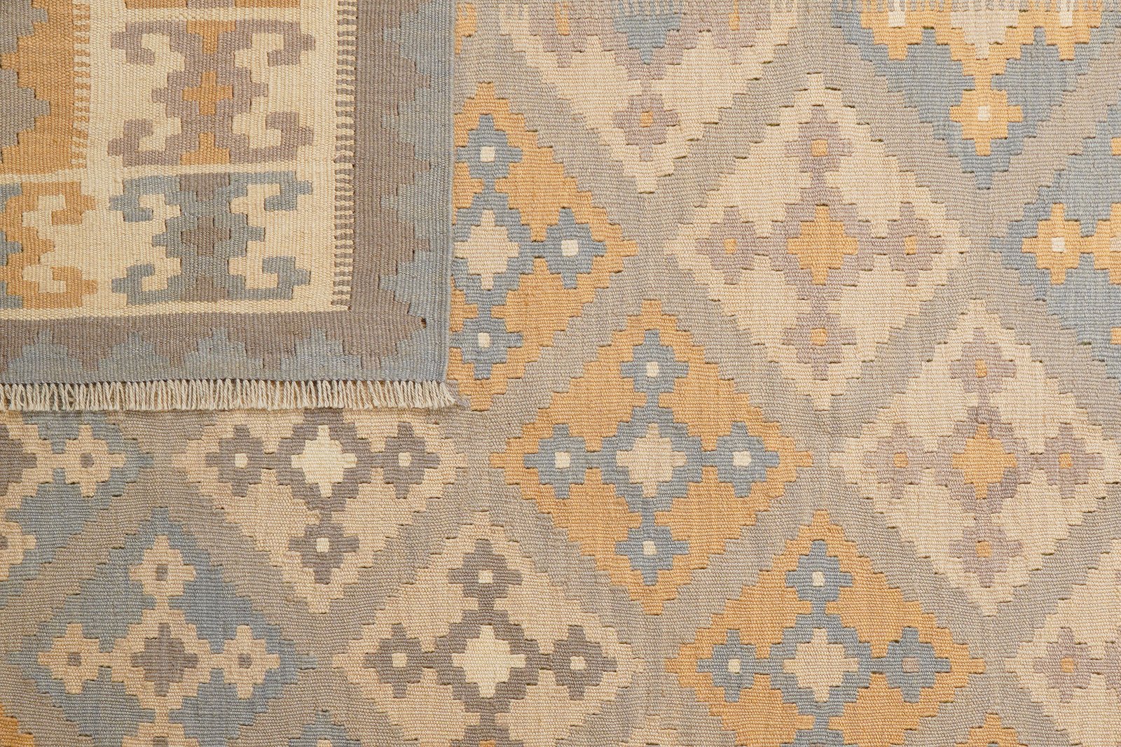 Kelim Gashgai — Handmade, 184x248 cm, Grey, 100% Virgin Wool | View 6