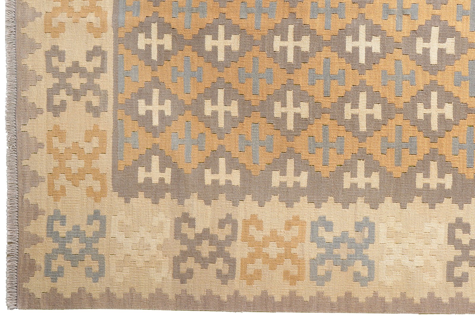 Kelim Gashgai — Handmade, 176x234 cm, Grey, 100% Virgin Wool | View 3