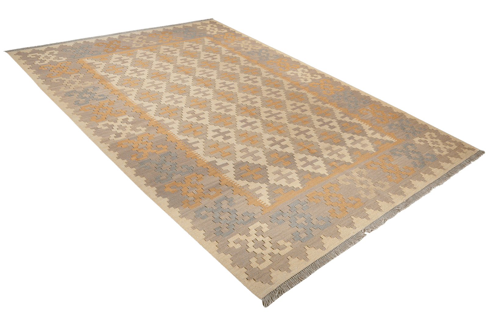 Kelim Gashgai — Handmade, 177x237 cm, Beige, 100% Virgin Wool | View 4