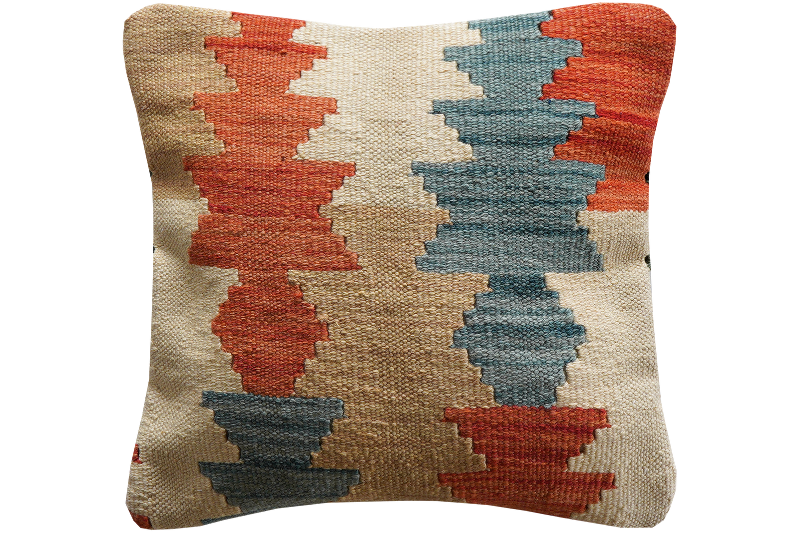Kelim Kissen — Handgefertigt, 40x40 cm, Bunt, 100% Virgin Wool | Main view